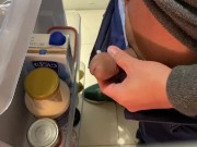 Refreshing Asian cock in front of fridge with a hot handjob  10/16