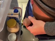 Refreshing Asian cock in front of fridge with a hot handjob  12/16