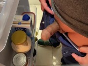 Refreshing Asian cock in front of fridge with a hot handjob  6/16