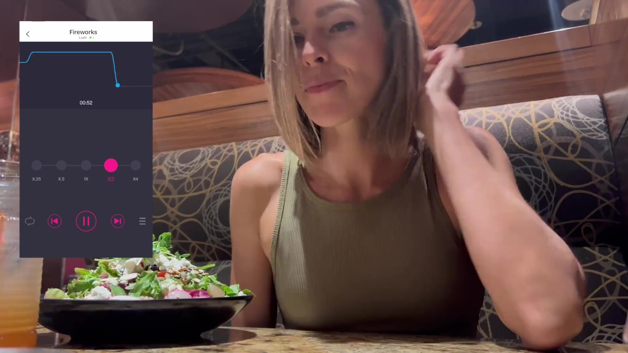 Cumming hard in public restaurant with Lush remote controlled vibrator - RedTube