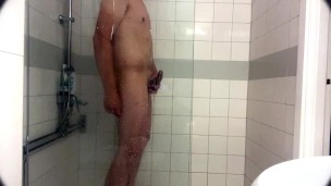 Swedish Amateur Strokes His Dick In The Shower