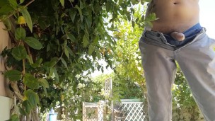 Hot guy jerks off in the park 