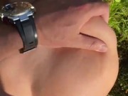 Секс в лесу, трахнул брюнетку в рот! 10/16