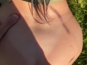 Секс в лесу, трахнул брюнетку в рот! 15/16