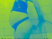 Czech did anal enema shower in latex body.Extreme belly inflation.Water belly bulge/pregnant belly. 14/16