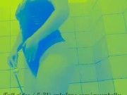 Czech did anal enema shower in latex body.Extreme belly inflation.Water belly bulge/pregnant belly. 6/16