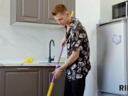 RIM4K. Household guy enjoys threesome with Russian girls in stockings 3/16