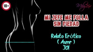 Mi jefe me folla sin piedad - Relato Erótico - ( ASMR ) - Voz y gemidos reales