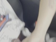 (Teaser) Sneaky car sex riding Black Cock on the side of the road 2/16