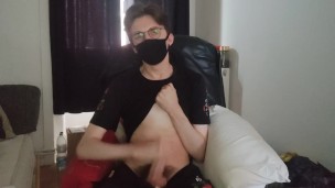I masturbate my big white cock and cum