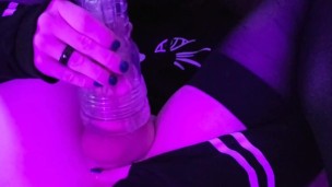Trap Plays With Hole While Fucking Fleshlight