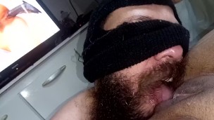 I love to see you playing with my pussy, pulling my lips, yum, I want your mouths here too