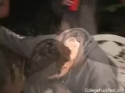 Teen gets spitroasted 10/16