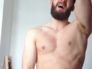 Horny daddy edge cock and masturbate