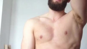 Horny daddy edge cock and masturbate