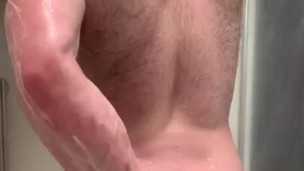 Jacked Bodybuilder Showers Naked & Experiments with a Finger in his Butt 🍑 