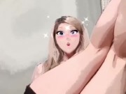 BLONDE ARAB BABE WITH FAT ASS BOUNCING ON A HUGE DILDO WITH ANIME / HENTAI FILTER  10/16