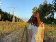 She made me blowjob after risky exposing near railway 1/16