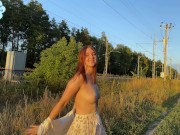 She made me blowjob after risky exposing near railway 4/16