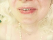 BRACES fetish ASMR video with great CHEWING SWALLOWING SOUNDS