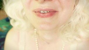 BRACES fetish ASMR video with great CHEWING SWALLOWING SOUNDS