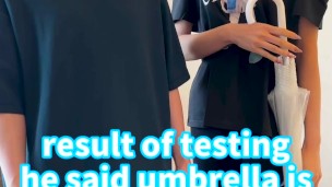 what's happened if I tickle you with plastic umbrella♡ #shorts