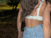 Risky flashing and naked in a park! not even the rain stopped me