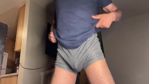 Gay twink is very hot masturbating in the room while thinking about a huge cock