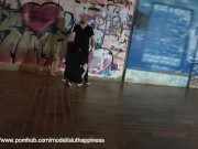 Very risky public blowjob