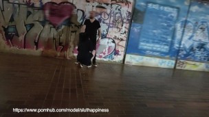 Very risky public blowjob