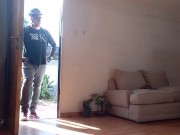 REAL warming up the delivery showing her ass and tits 8/16