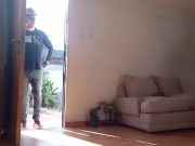 REAL warming up the delivery showing her ass and tits 9/16