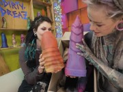 KINKY LIFE - dreadhead tattoo ALT teens unboxing INSANE big colorful toys from JOHN THOMAS TOYS - goth alt punk 8/16
