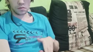 Young guy teases with his big dick