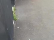 Outside blowjob and cum on nylon  2/16