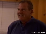 Beautiful wife want to try a good fuck from a stranger and hubby approves it willingly 9/16