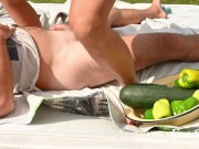 country milf uses my cum as lube and fucks her hole with eggplant 12/16