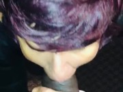 Has a super sexy cat women outfit on! She is so proud to suck bbc! Taking midway too! Scobby meal!😁 2/16