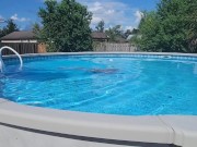 Caught sexy milf masterbating beautiful pussy by pool 15/16