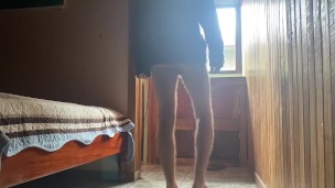 Teasing You in a Rainy Day With Cum in Floor