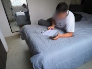 My regularization student 👩🏻‍🏫 caught him watching porn on his cell phone and I helped him cum 1/16