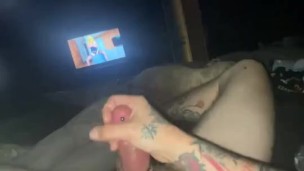 Watching porn with my new cock rings on