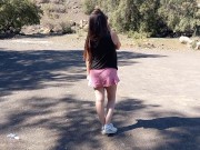 PUBLIC walking semi naked in the park 4/16