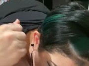 Sexy Emo Goth girl POV sucks licks swallows and clears chamber 14/16