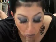 Sexy Emo Goth girl POV sucks licks swallows and clears chamber 4/16