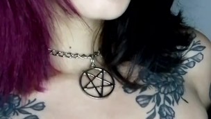 a lot of saliva on my tits with clothes on