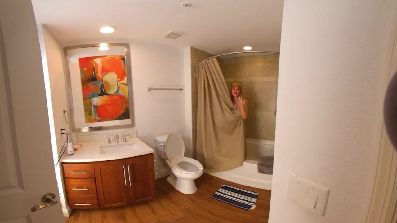 Stepmom VR porn showering and giving blowjob to stepson - RedTube