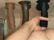 shower masturbation with some ass to mouth using suction cup dildos 9/16
