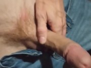 Just a minute I'm stroking my hard cock outside 16/16