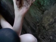 Standing Outdoor Piss in RED Heels 12/16